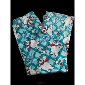 FROSTY THE SNOWMAN - AQUA - PLUSH PAJAMA BOTTOM / LOUNGE PANTS